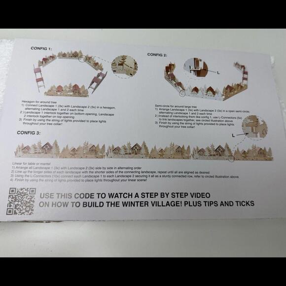 NEW Decor Steals Steal-it-Box Winter Village Build Kit Made of Wood Lights Up - Picture 5 of 7